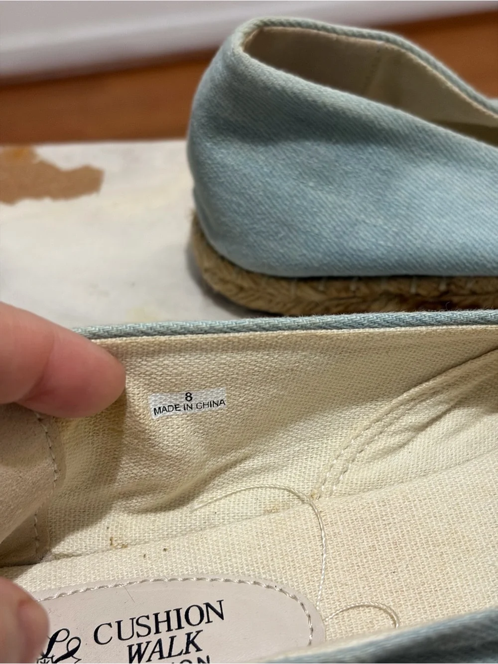 Avon Cushion Walk by Avon Light Blue Embroidered Espadrille Slip-Ons 8
